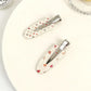 Beau - Heart Raindrop Print Snap Hair Clip, overview