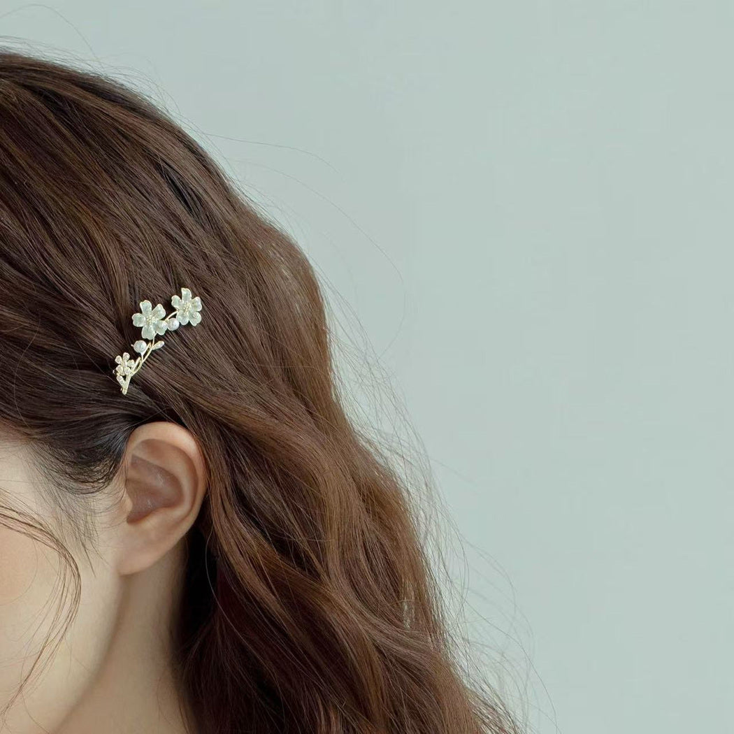 Beau - Floral Branch Bead Detail Hair Pin, detail view