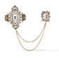 Brovia - Dual Panel Draped Chain Brooch, detail view