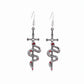 Earedge - Snake Wrapped Cross Drop Earrings, detail view