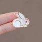 Brovia - White Rabbit Outline Brooch - view 2