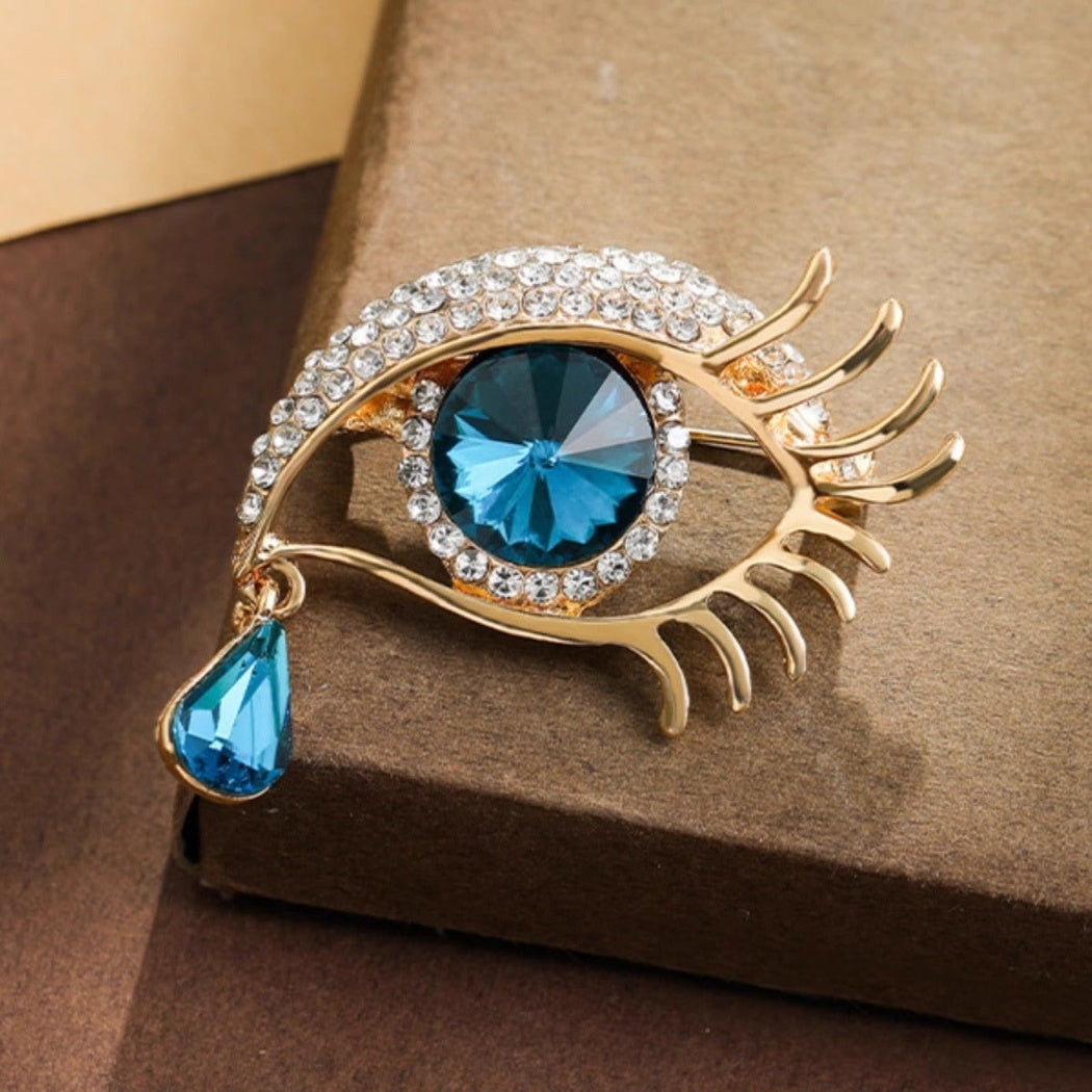 Brovia - Blue Eye Drop Brooch - view 2