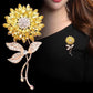 Brovia - Sunflower Leaf Stem Brooch - view 2