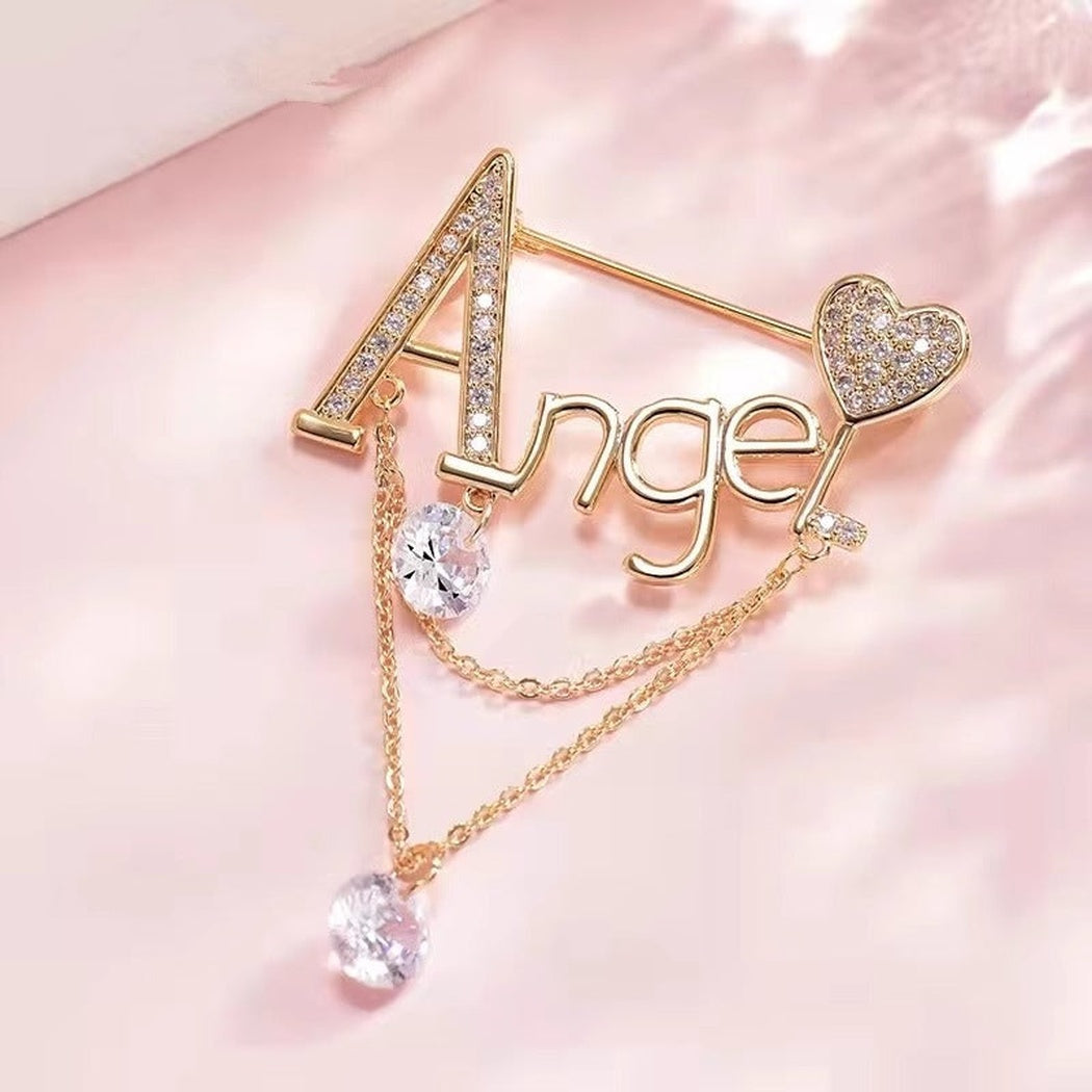 Brovia - Gold Ange Heart Brooch - view 2