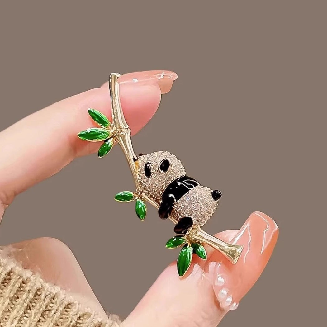 Brovia - Panda Bamboo Branch Brooch - view 2