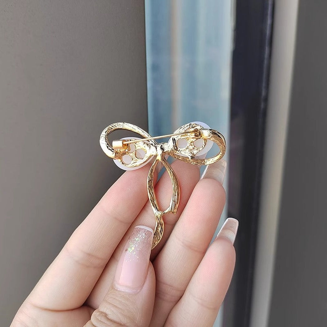 Brovia - Loop Bow Drop Brooch - view 2