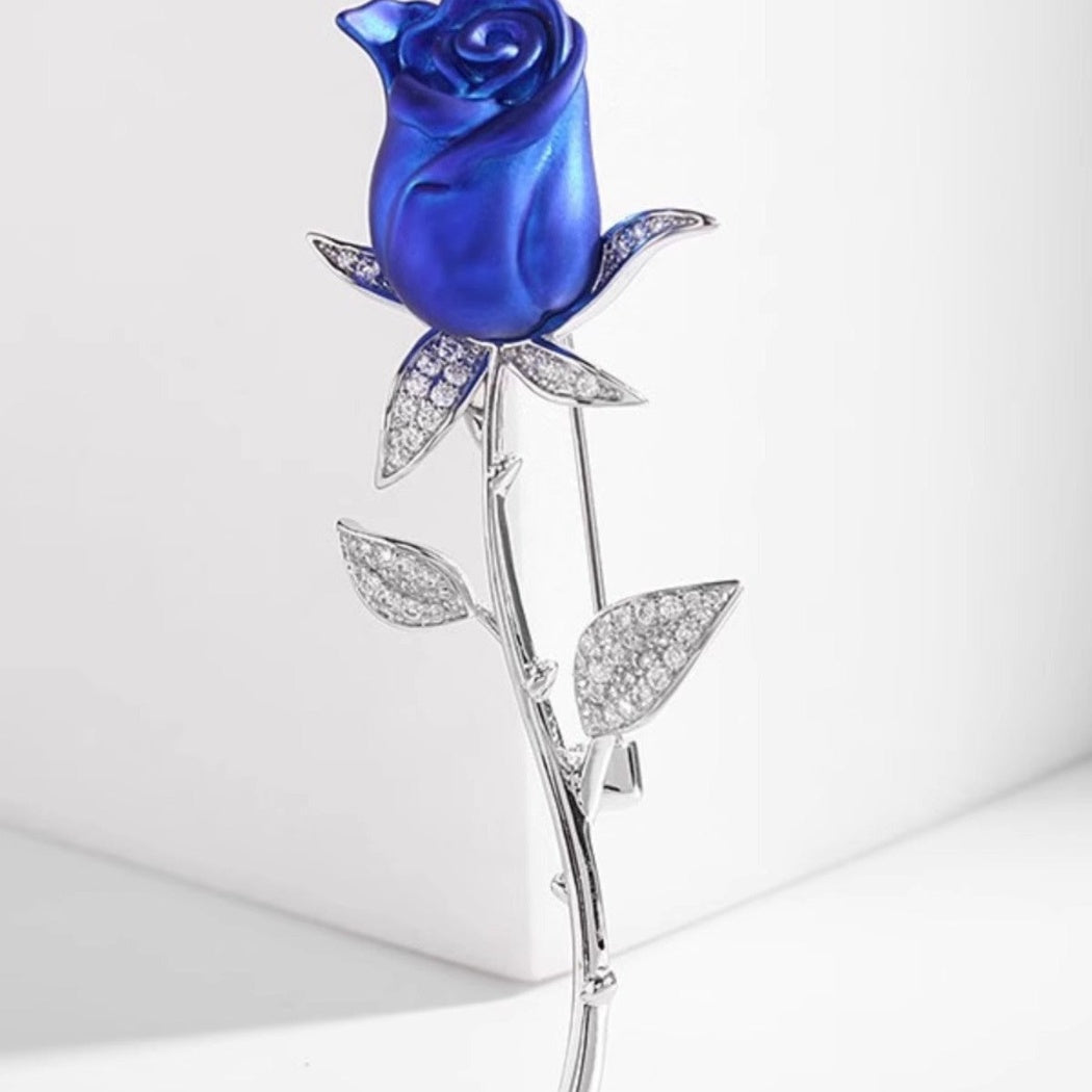 Brovia - Long Stem Rose Brooch - view 2