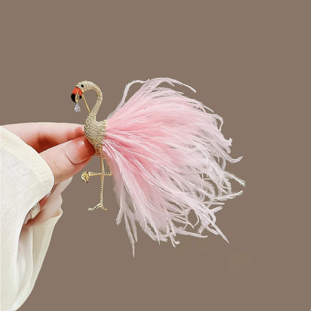 Brovia - Flamingo Fan-Tail Brooch - view 2