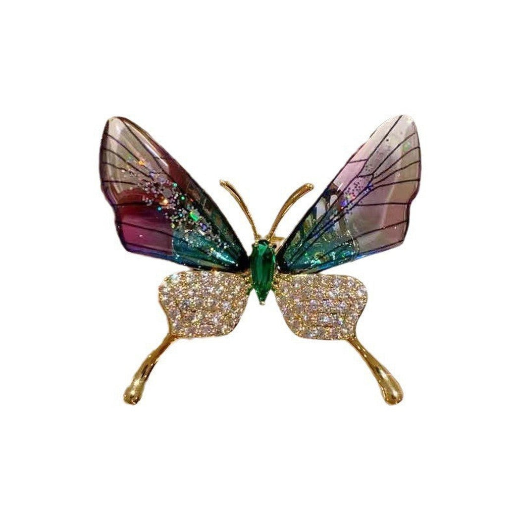 Brovia - Translucent Wing Butterfly and Bee Brooch - view 2