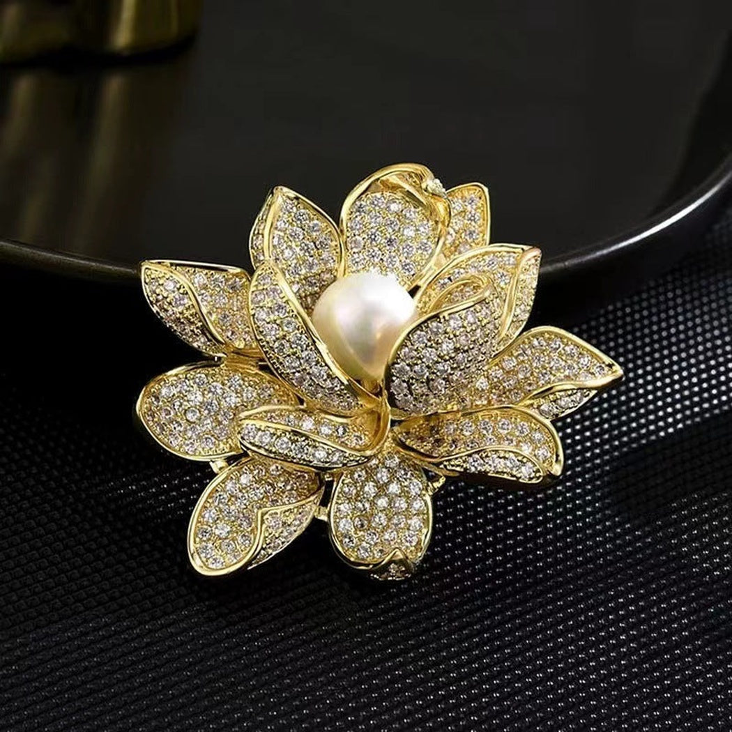 Brovia - Layered Lotus Brooch - view 2