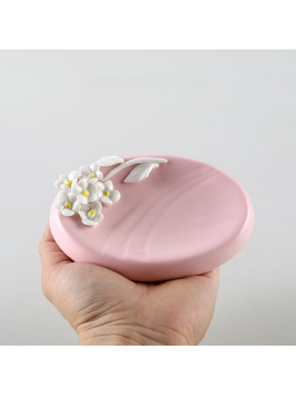 Rowa - Flower-Shaped Oval Ceramic Soap Dish – Elegant and Functional