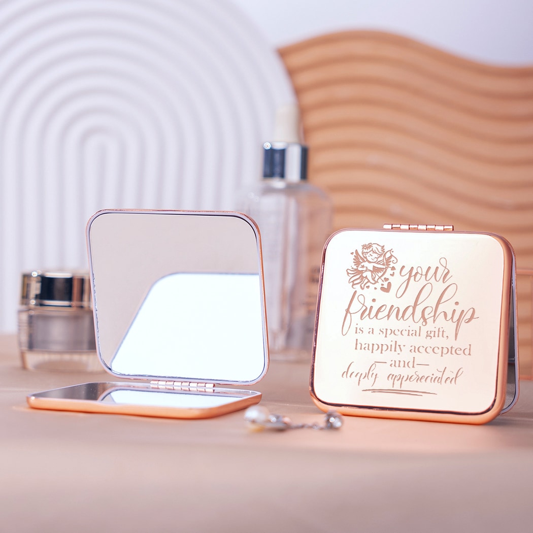 Mirroray - Square Alloy Folding Travel Makeup Mirror