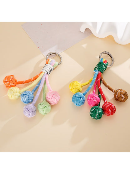 Keypus - Colorful Round Nylon Woven Ball Bag Charm
