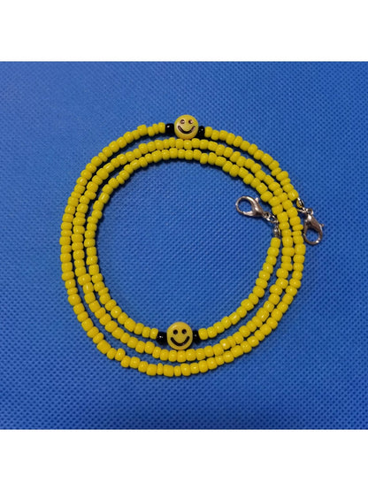 Velra - Vintage Seed Bead Smiley Face Eyeglass Strap