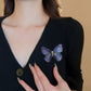 Brovia - Butterfly Embroidered Wing Brooch, detail view