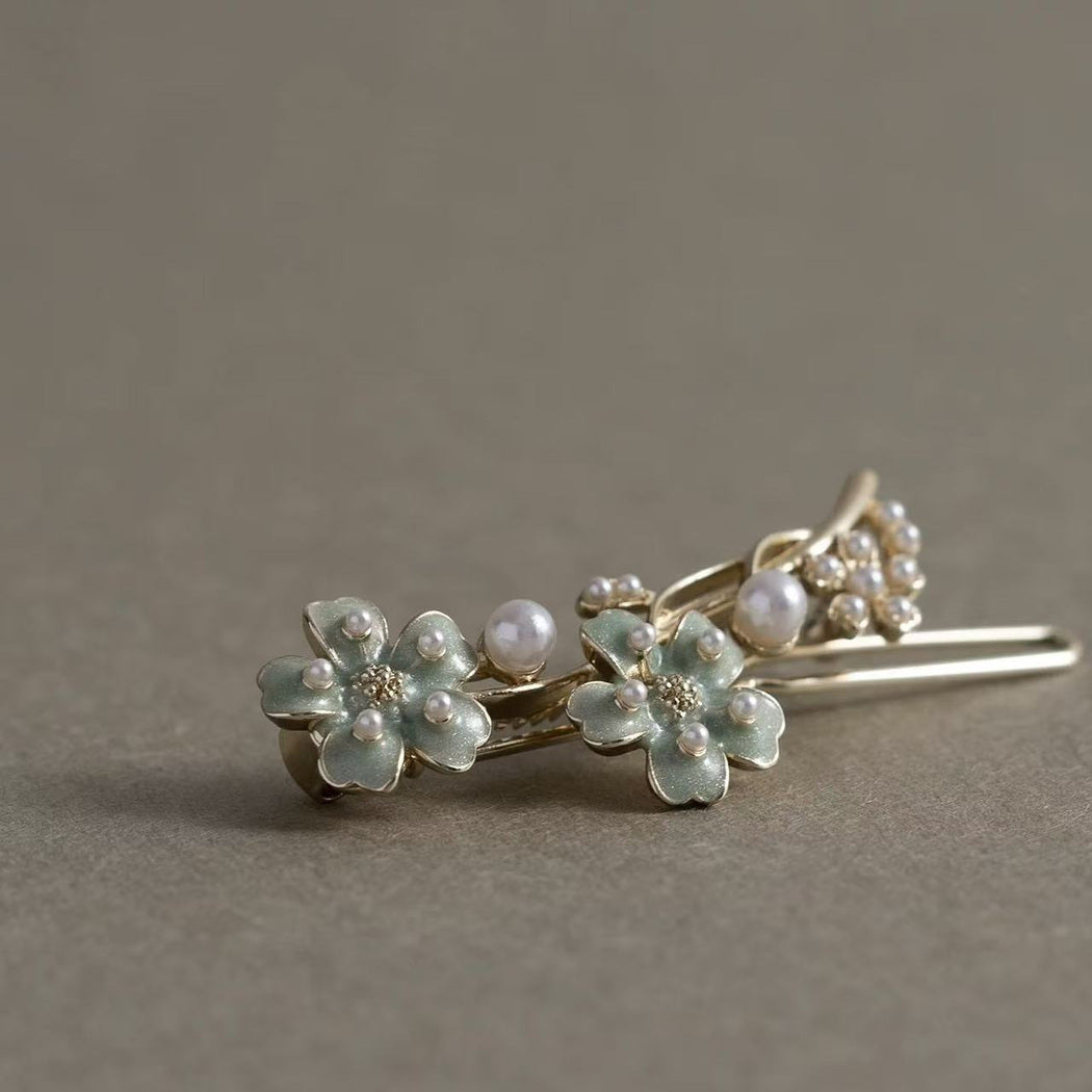 Beau - Floral Branch Bead Detail Hair Pin, detail view