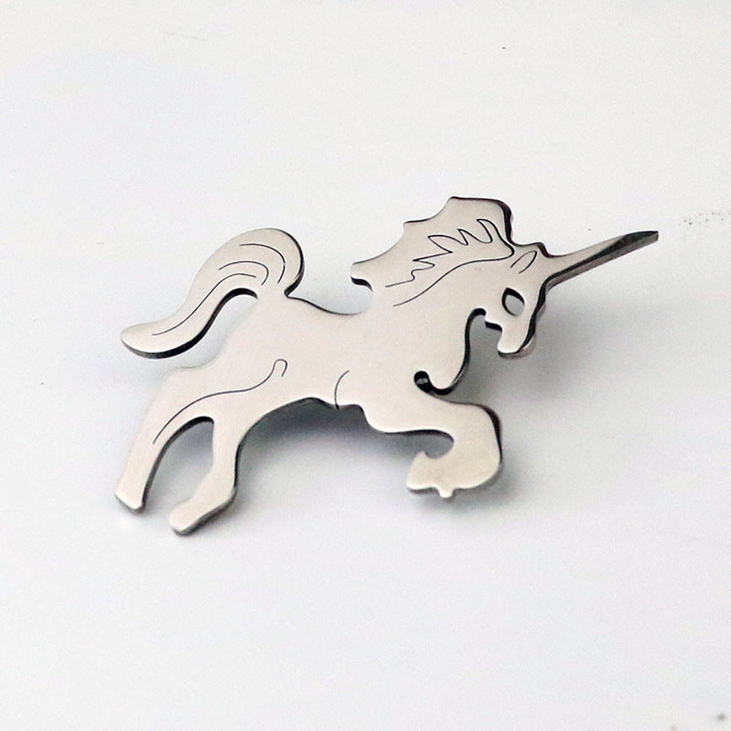 Brovia - Unicorn Openwork Silhouette Brooch, variant view