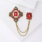 Brovia - Dual Panel Draped Chain Brooch, detail view