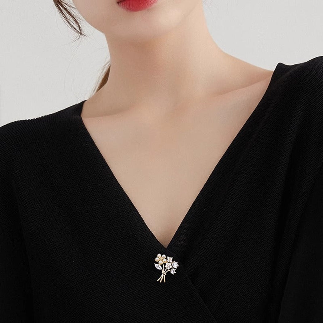 Brovia - Floral Bouquet Brooch - view 3