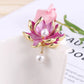 Brovia - Pink Lotus Drop Brooch - view 3