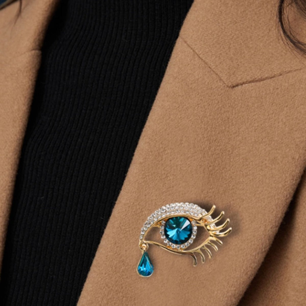 Brovia - Blue Eye Drop Brooch - view 3