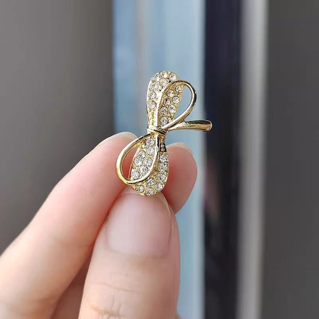 Brovia - Gold Loop Bow Brooch - view 3