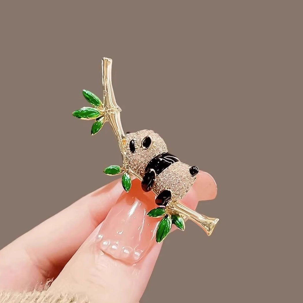 Brovia - Panda Bamboo Branch Brooch - view 3