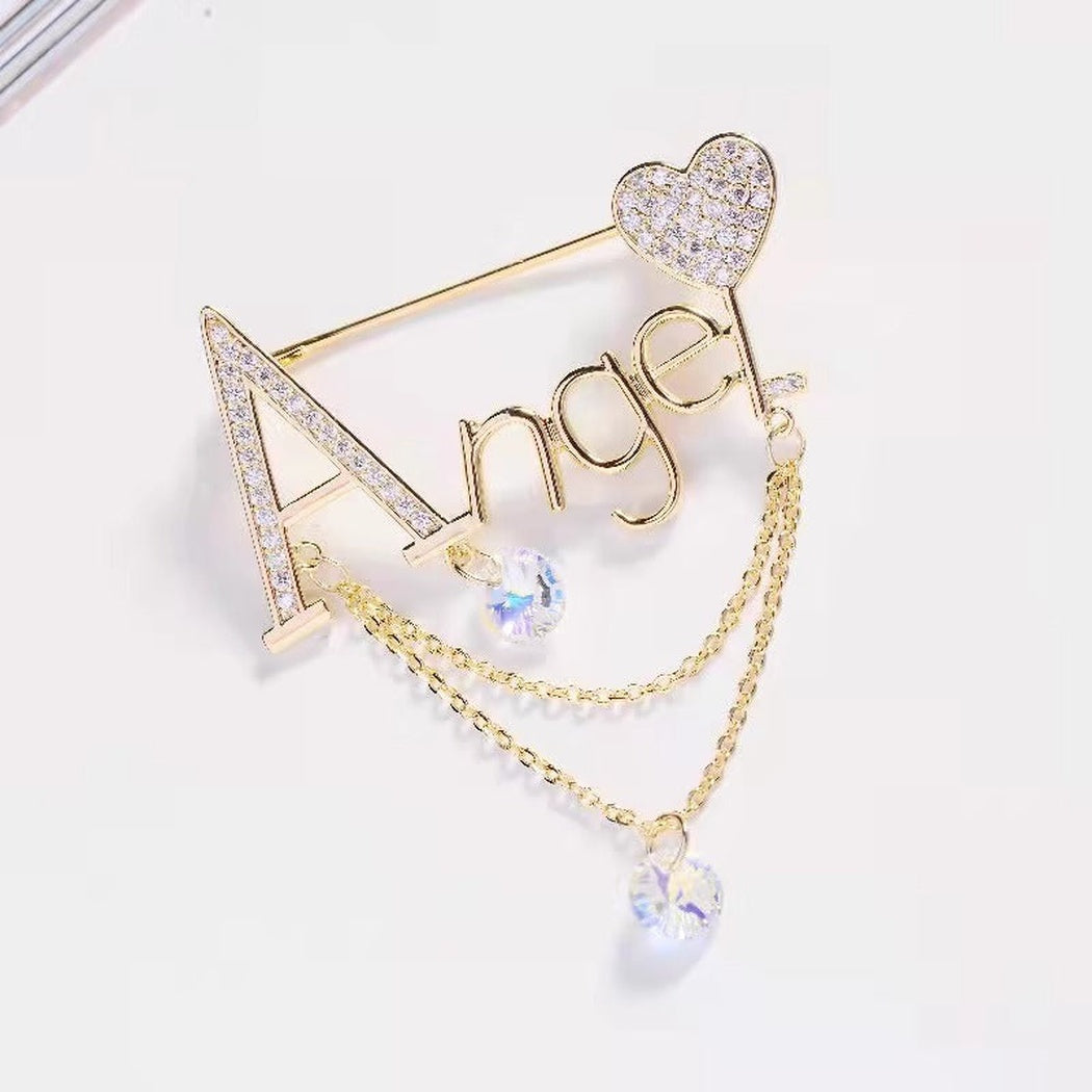 Brovia - Gold Ange Heart Brooch - view 3