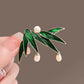 Brovia - Bamboo Leaf Dangle Brooch - view 3