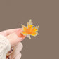 Brovia - Orange Leaf Outline Brooch - view 3
