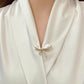 Brovia - White Wing Bow Brooch - view 3