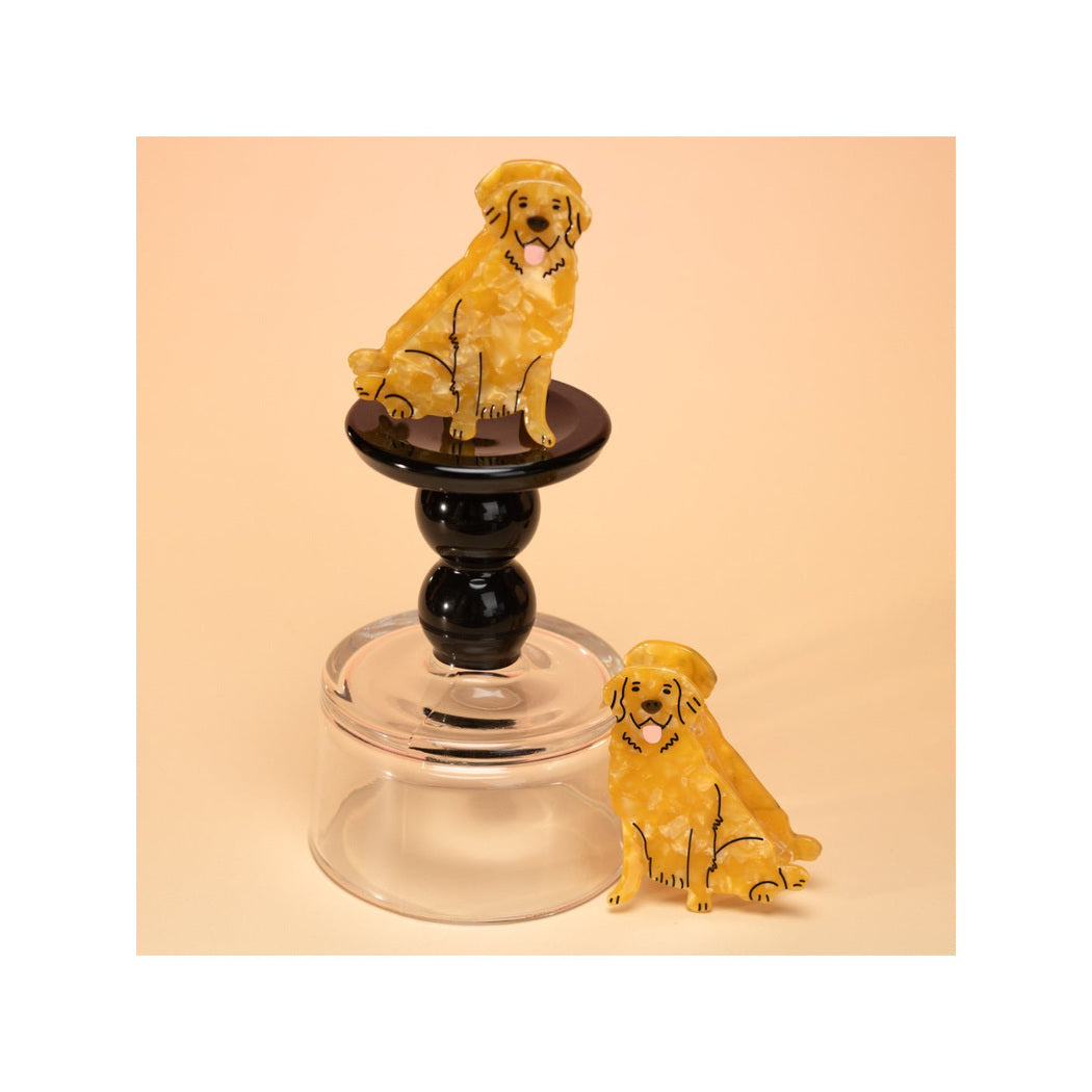 Beau - Cute Yellow Dog Hair Clip, detail view