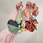 Keypus - Two Tone Heart Letter Bag Charm Keychain