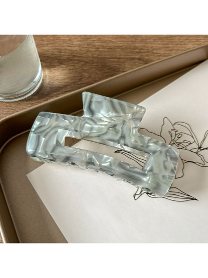 Beau - Silver Grey Square Hair Claw Clip