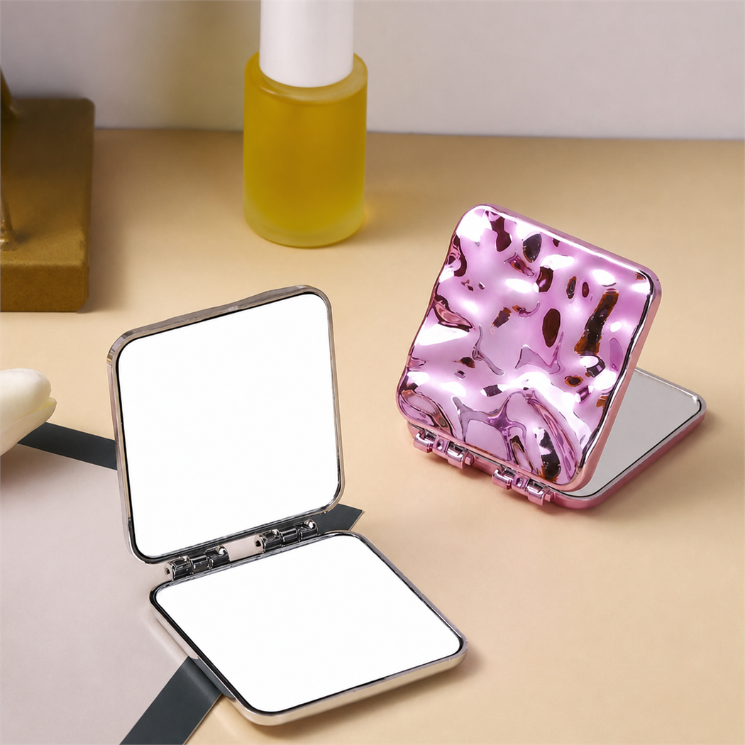 Hammered square folding mirrors - two-variant construction view