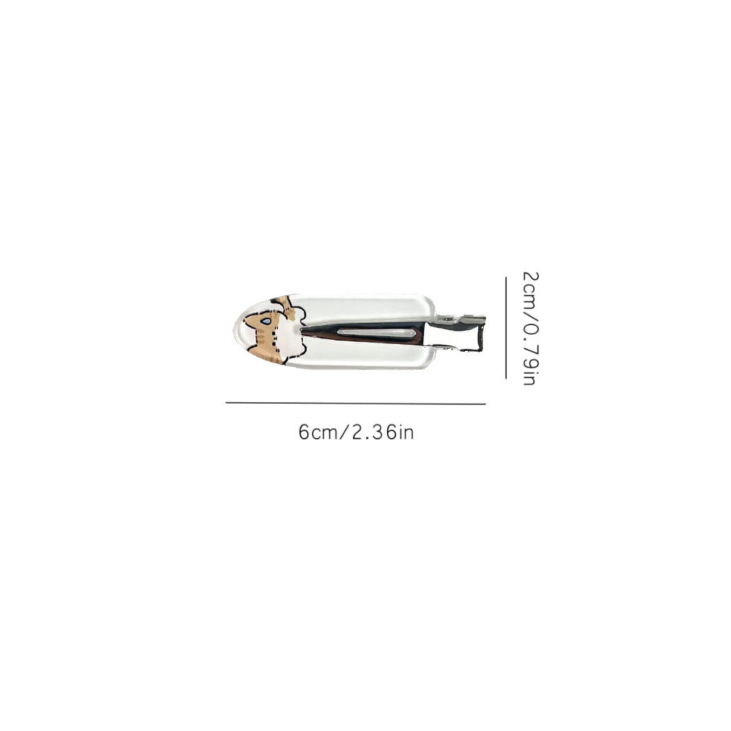 Beau - Cat Character Clear Snap Hair Clip, detail view