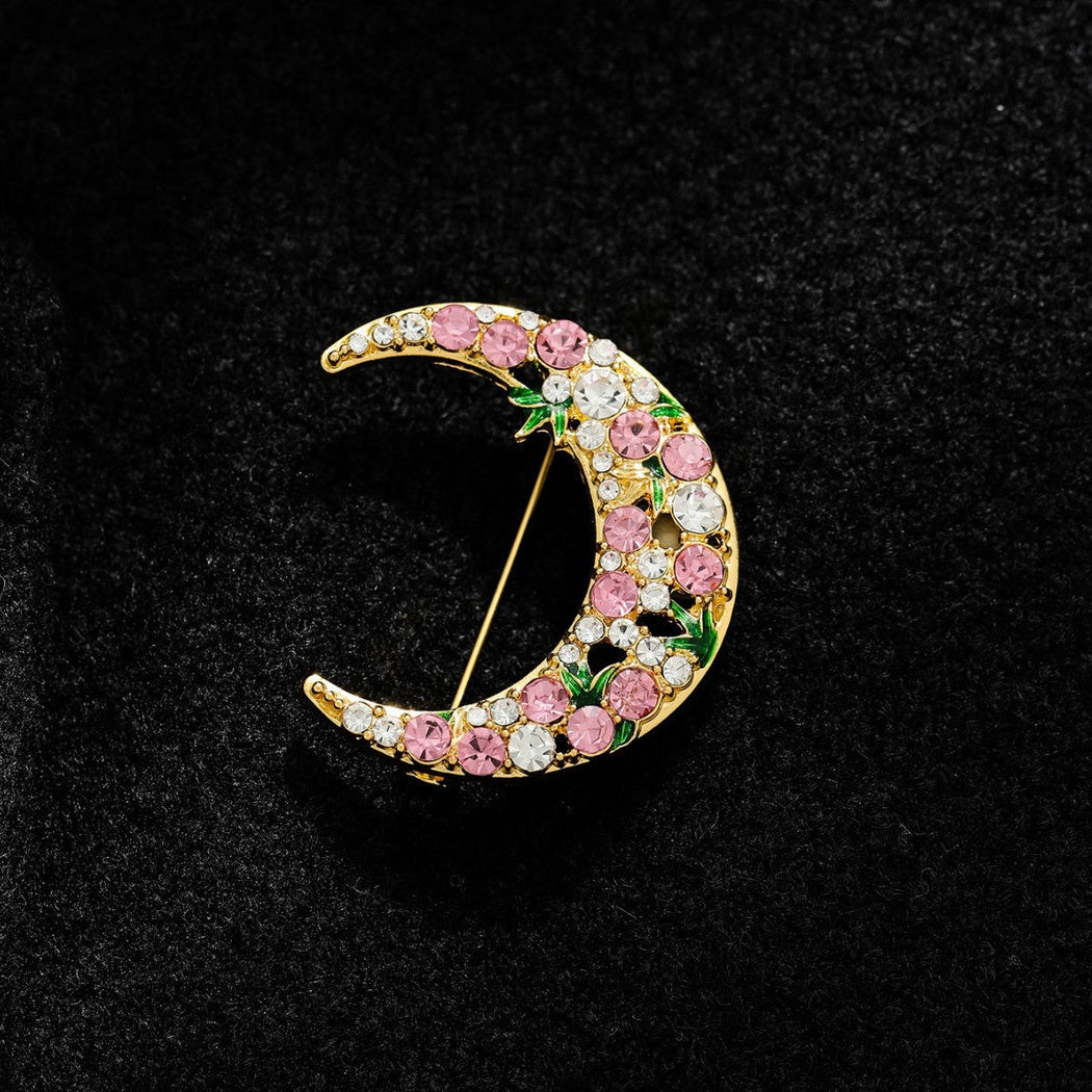 Brovia - Crescent Moon Clustered Detail Brooch, detail view