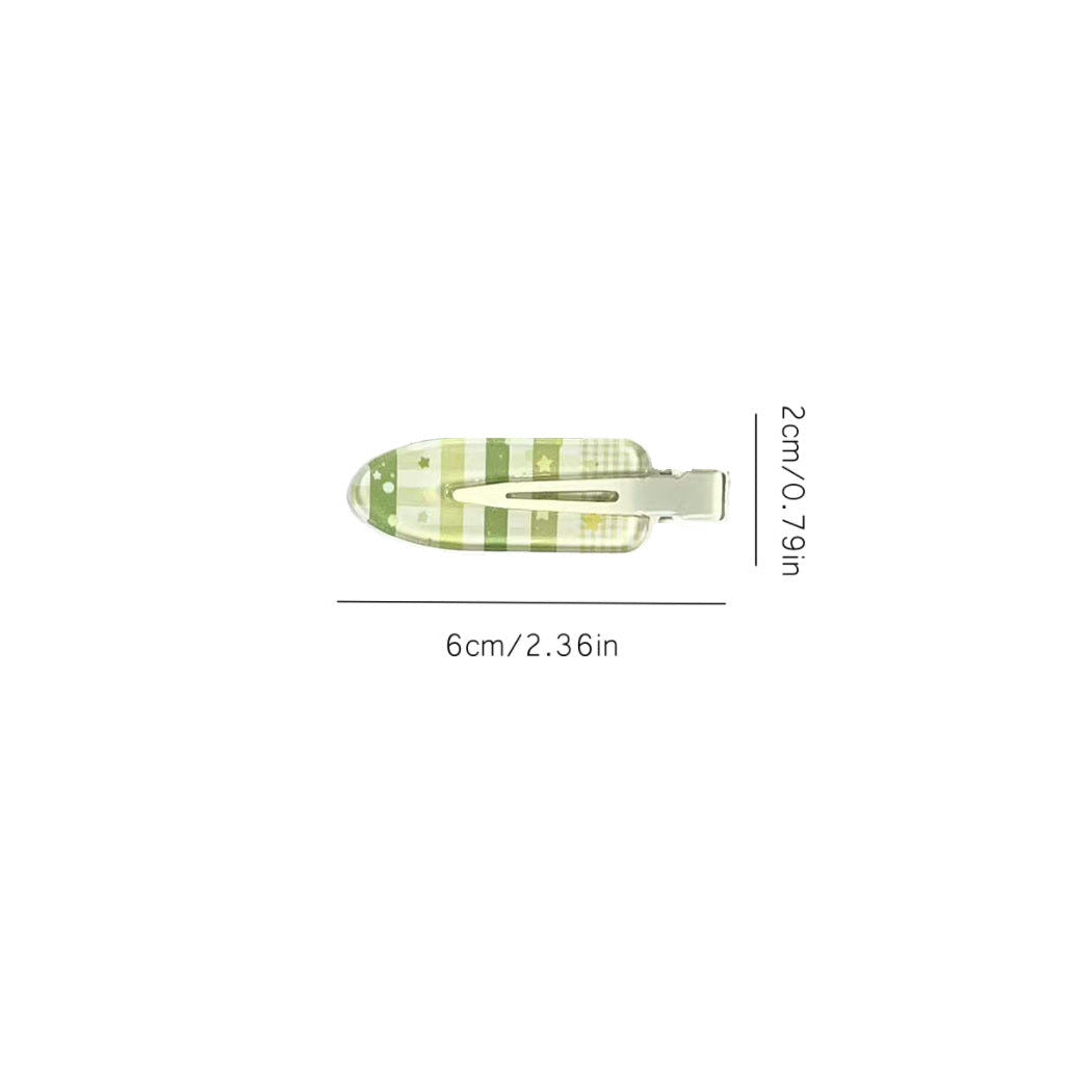 Beau - Green Plaid Star Hair Clip, detail view