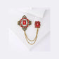 Brovia - Dual Panel Draped Chain Brooch, variant view