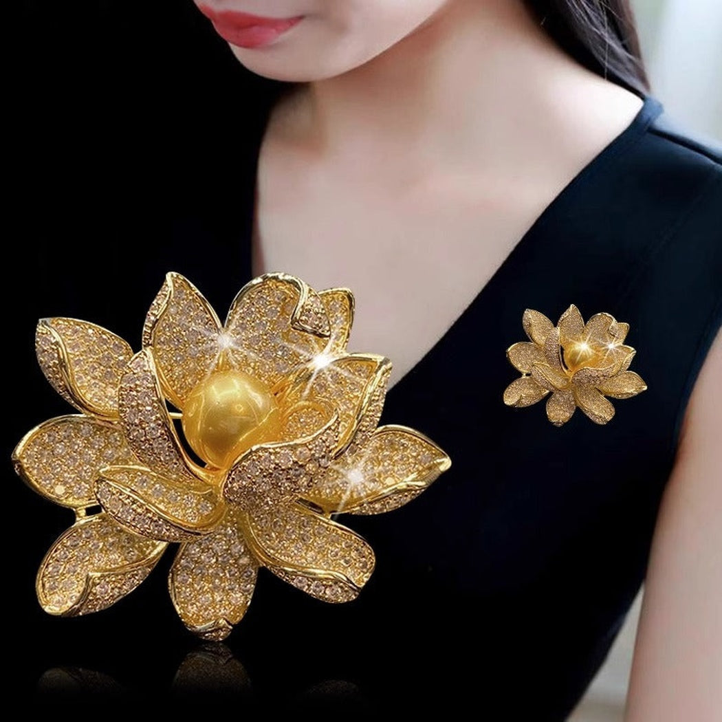 Brovia - Layered Lotus Brooch - view 4