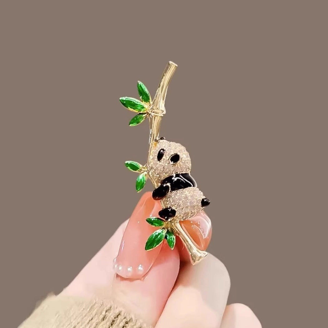 Brovia - Panda Bamboo Branch Brooch - view 4