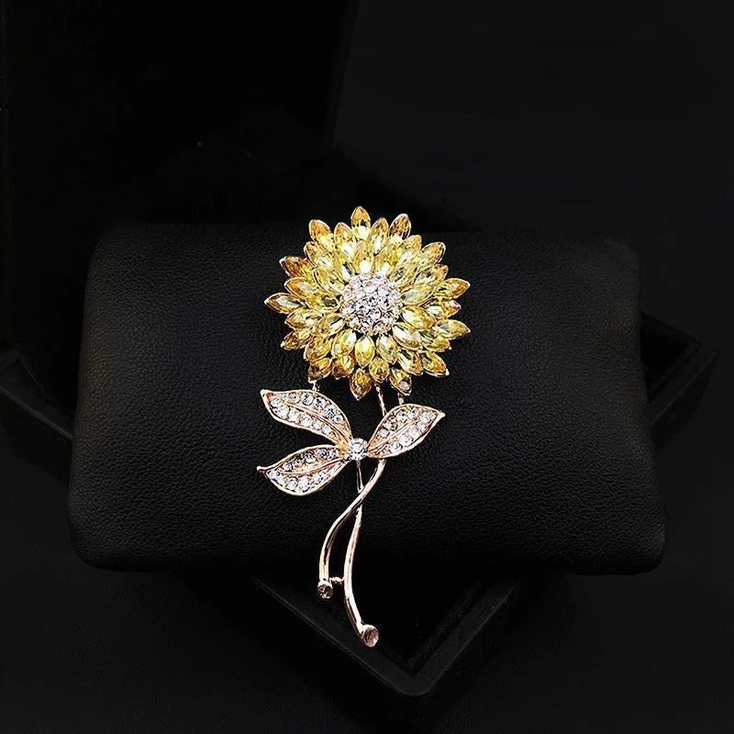 Brovia - Sunflower Leaf Stem Brooch - view 4