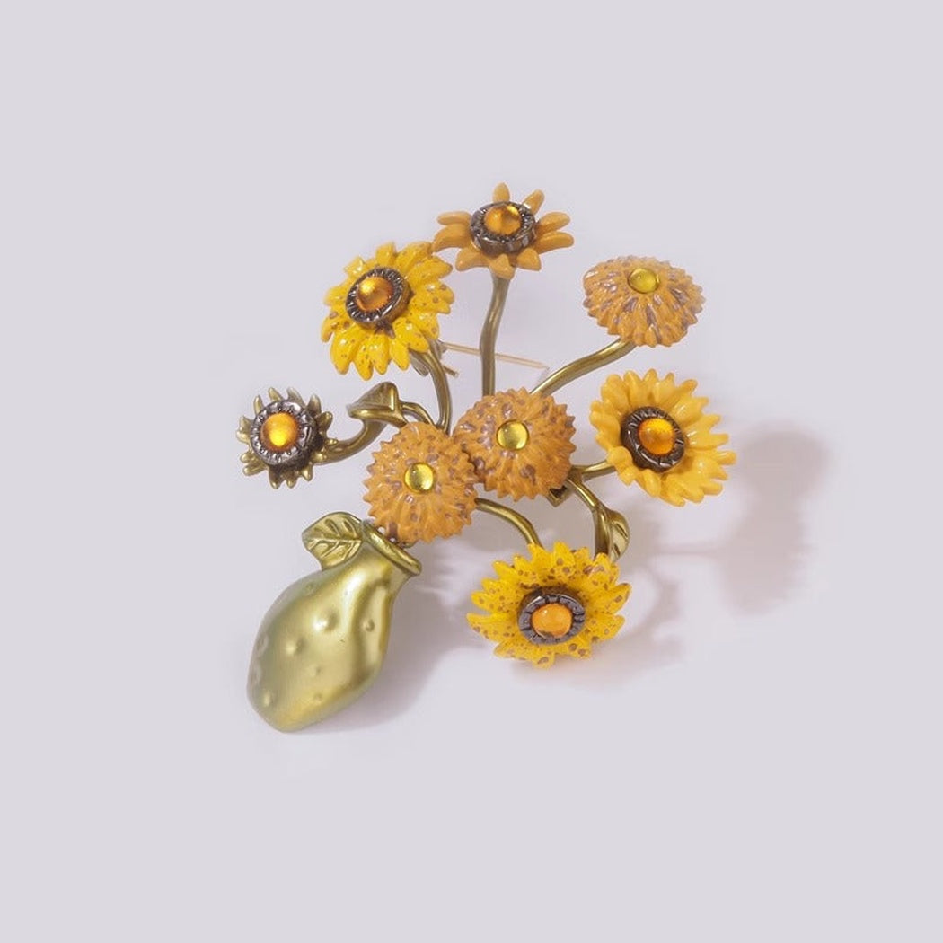 Brovia - Sunflower Vase Brooch - view 4