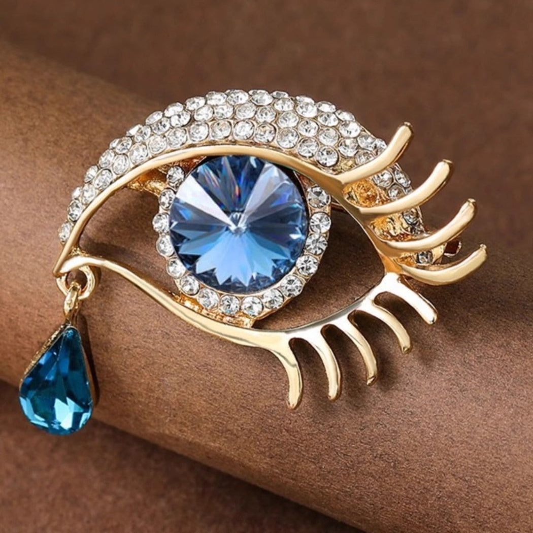 Brovia - Blue Eye Drop Brooch - view 4
