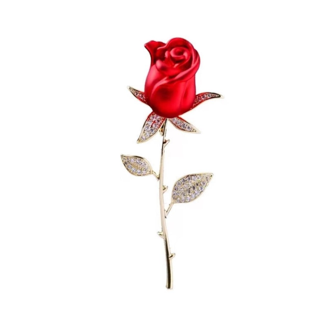 Brovia - Long Stem Rose Brooch - view 4