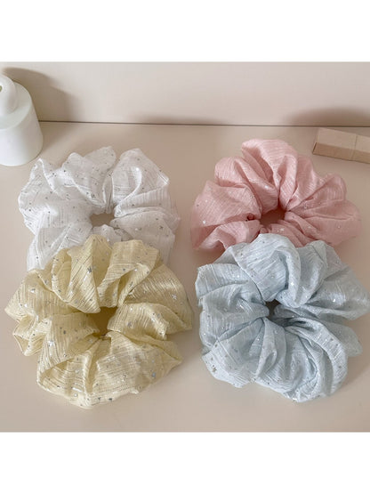 Gifty - Star Detail Textured Polyester Scrunchie