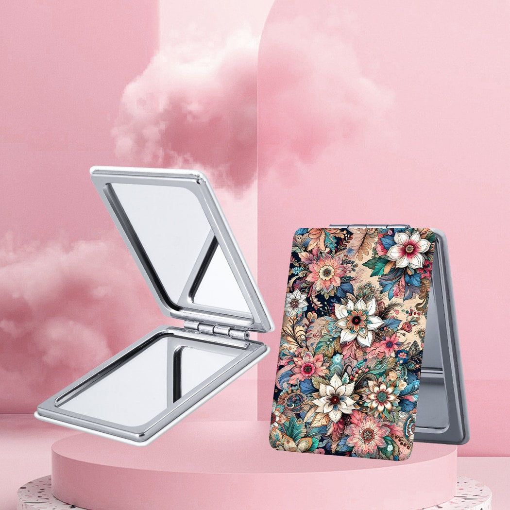 Mirroray - Portable Floral Pattern Folding Makeup Mirror