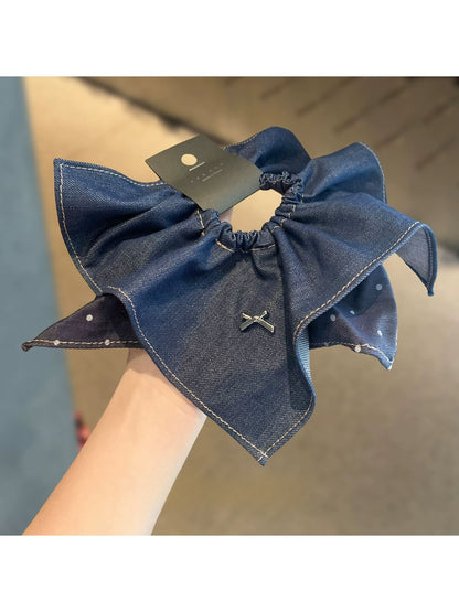 Gifty - Denim Square Scarf Hair Tie
