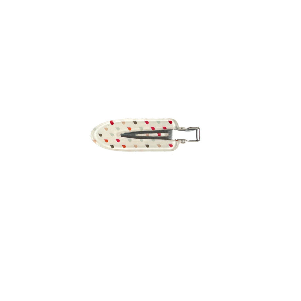 Beau - Heart Raindrop Print Snap Hair Clip, detail view