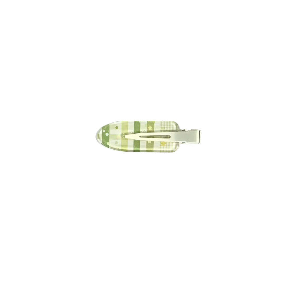 Beau - Green Plaid Star Hair Clip, detail view